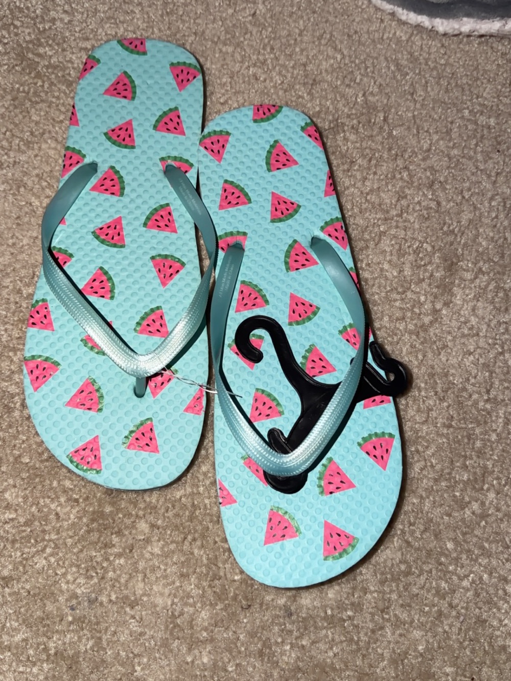Women’s cute Watermelon Print Aqua Flip Flops